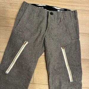 NEW Rogan Y2K Gray Speckle Flannel Zippers Cargo Sweatpants Taper Size 32